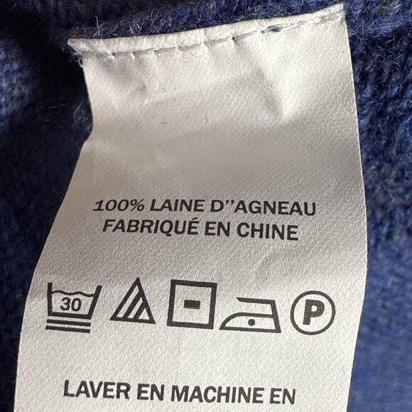 Vintage L.L. Bean Men's Sz S Blue V-Neck 100% Lambs Wool Sweater 264789 - Picture 5 of 6